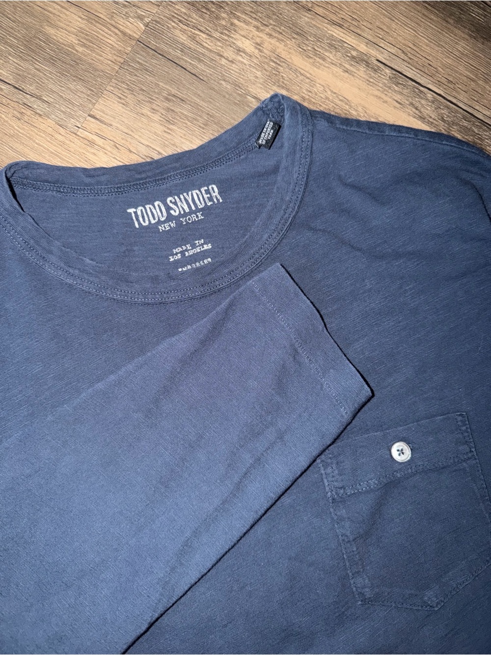 Todd Snyder Long Sleeve Pocket Tee - Navy Blue